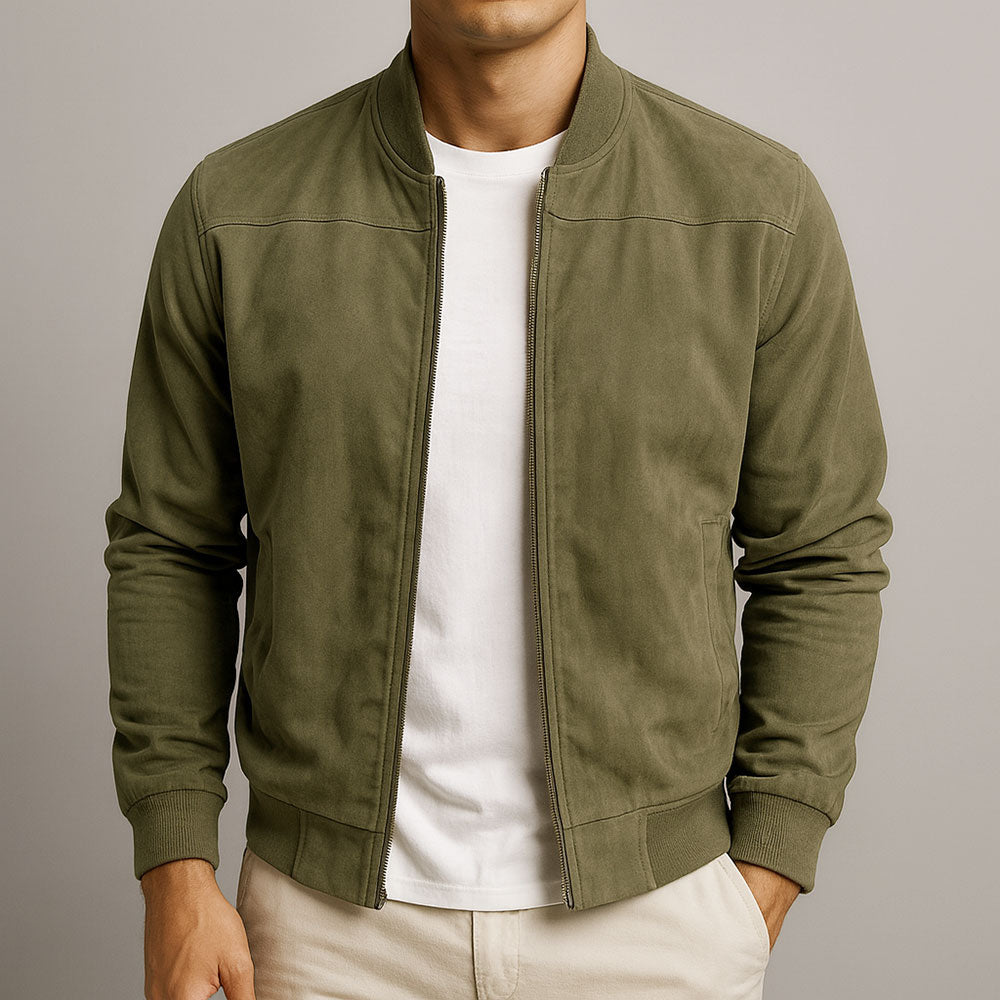 Rafferty | Suede Touch Zip-Up Men's Bomber Jacket
