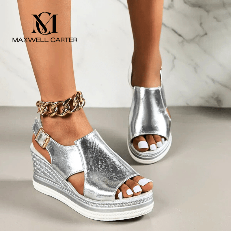 Aurielle | Women’s Metallic Wedge Sandals