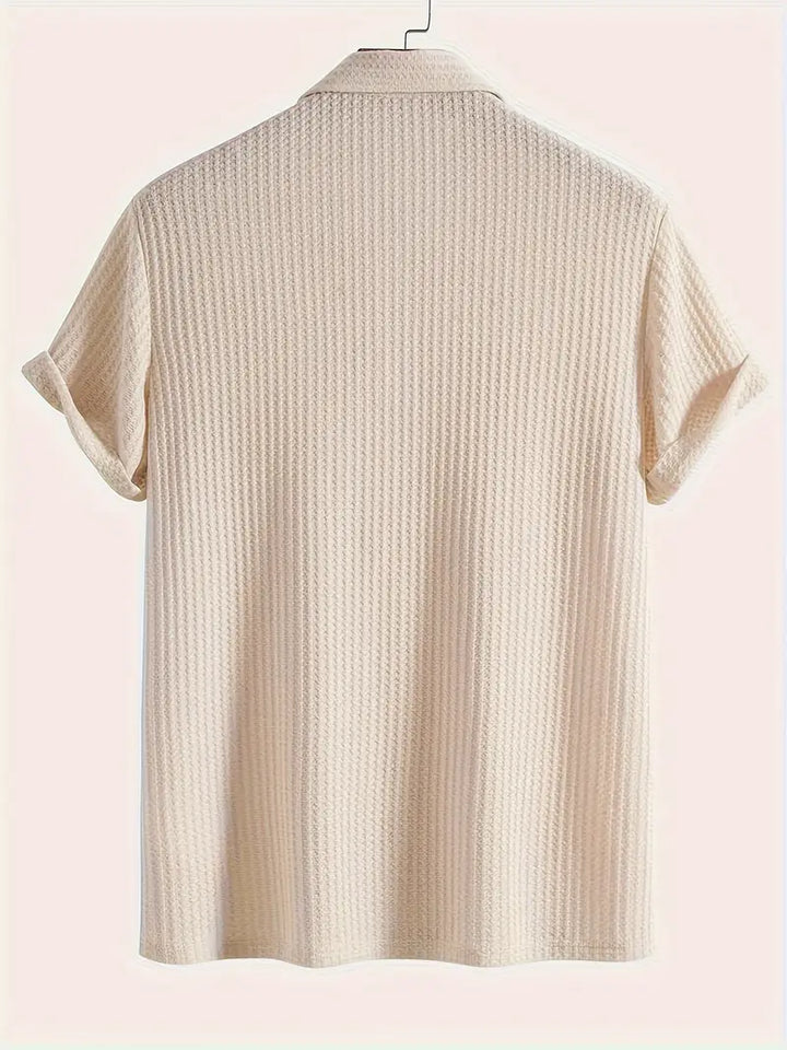 Cassius | Men's Textured Knit Two-Button Polo