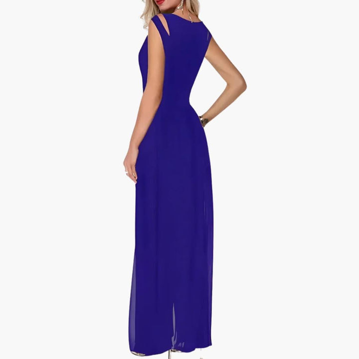 Noelle | Elegant Sheer Overlay Wedding Guest Dress