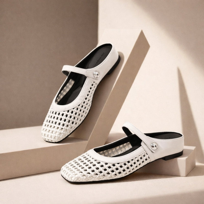 Aurore | Women's Woven Metallic Flats