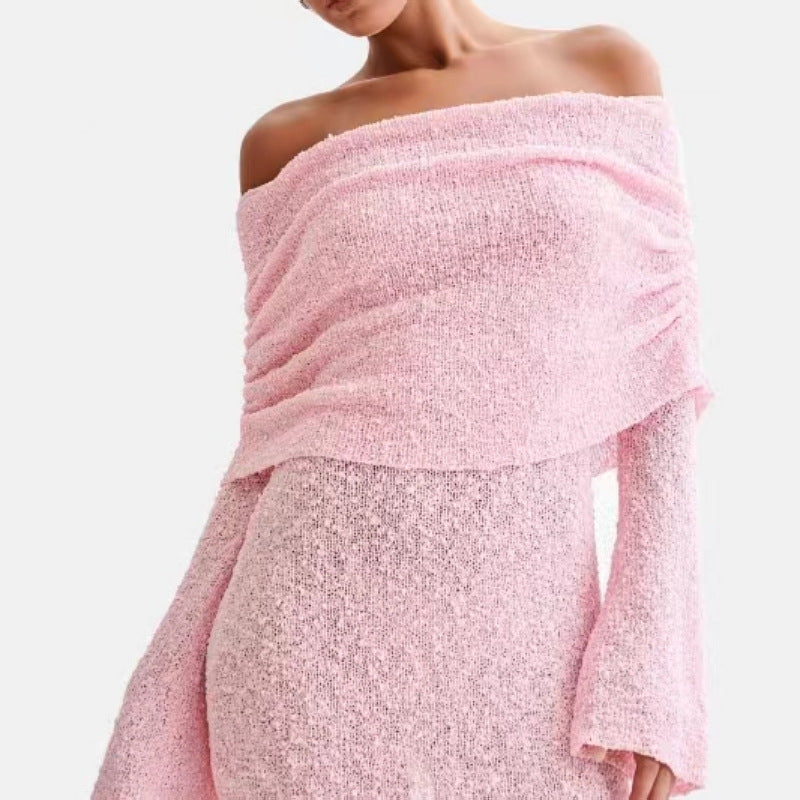 Luelle | Knit Off The Shoulder Dress Long Sleeve Mini