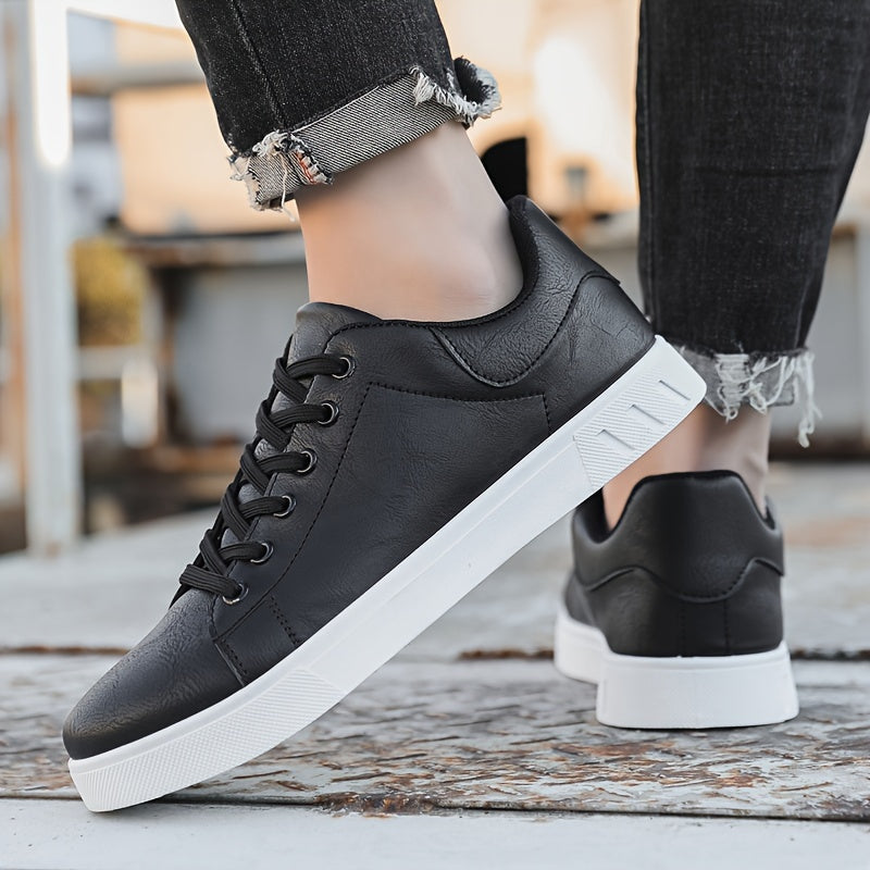 Paxton | Leather Lace-Up Flatform Casual Sneakers Mens Shoes