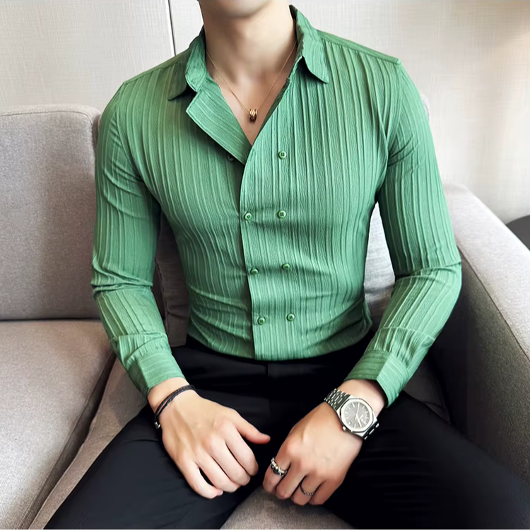 Luca | Textured Slim Fit Button-Up Oxford Shirt