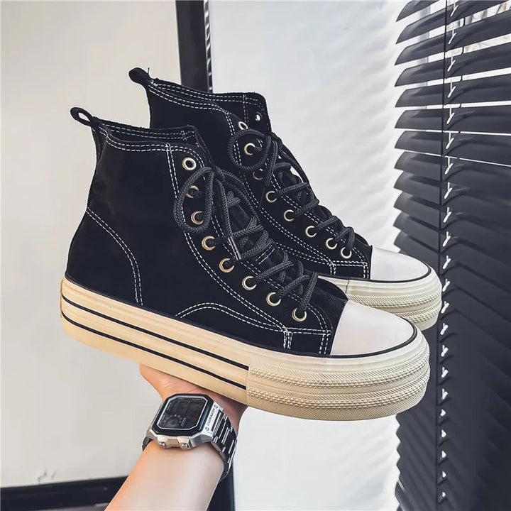Hendrix | Vintage Wash High Top Suede Platform Sneakers Mens Shoes