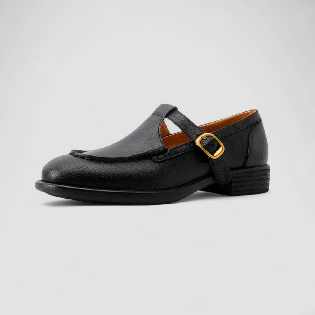 Audrey | T-Bar Buckle Round Toe Mary Jane Flats