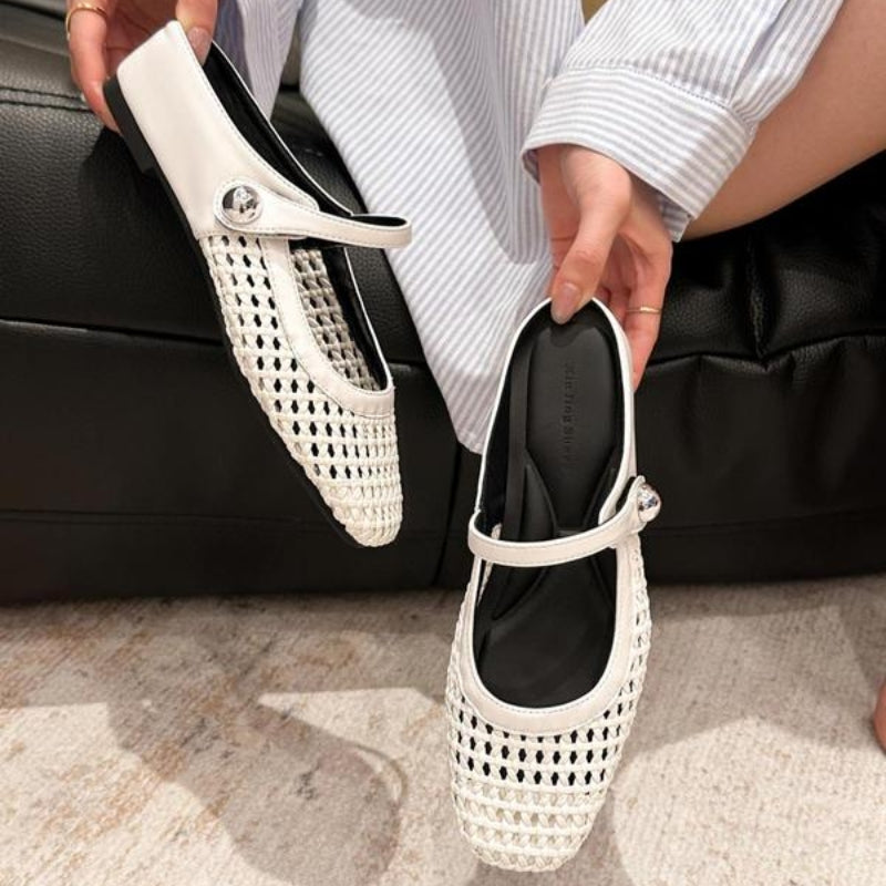 Aurore | Women's Woven Metallic Flats
