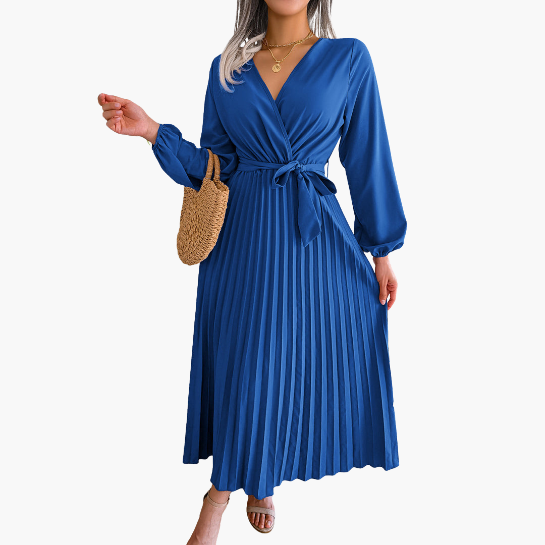 Liora | Pleated Wrap Wedding Guest Dress