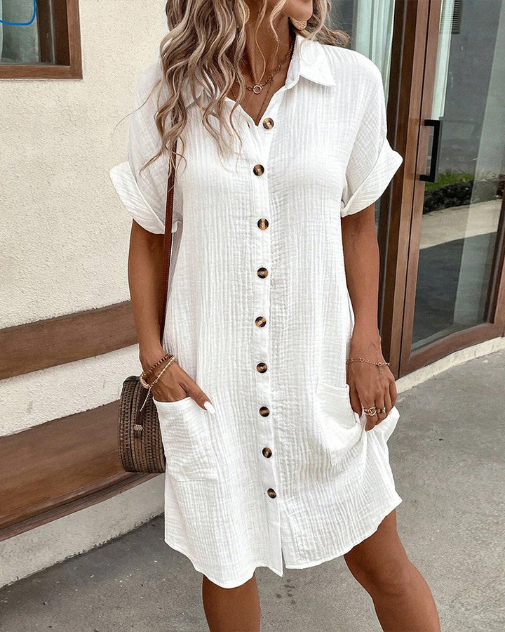 Bondi | Women's Button-Front Slip Dress with Pockets