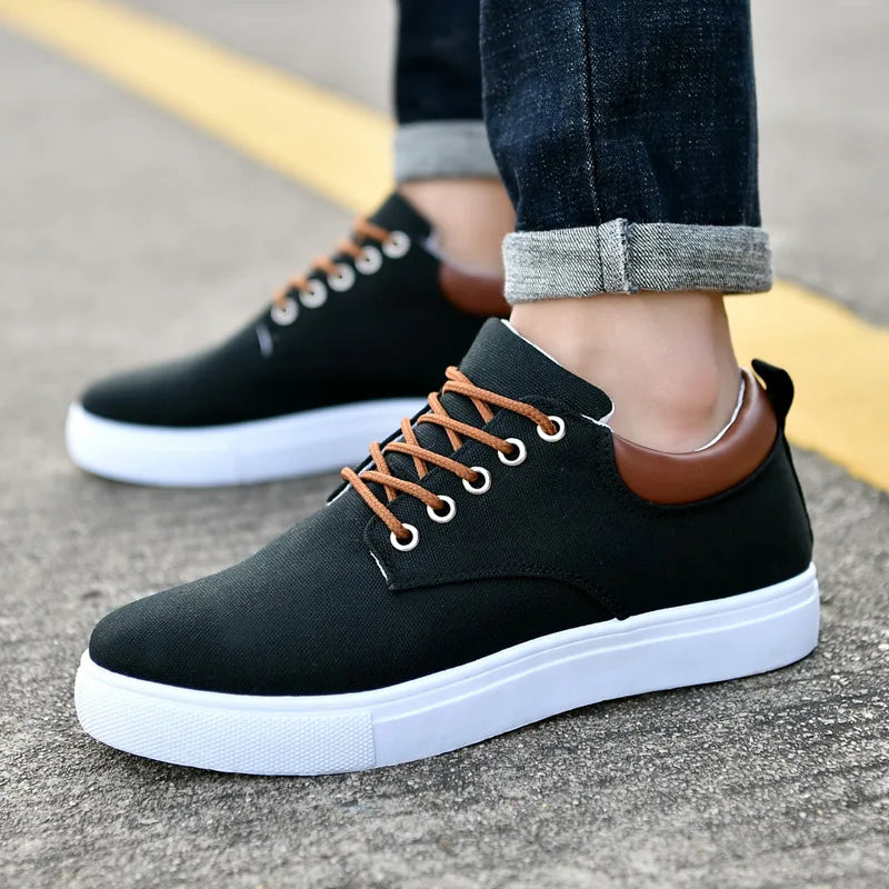 Brixton | Canvas Contrast Collar Lace-Up Casual Sneakers Mens Shoes