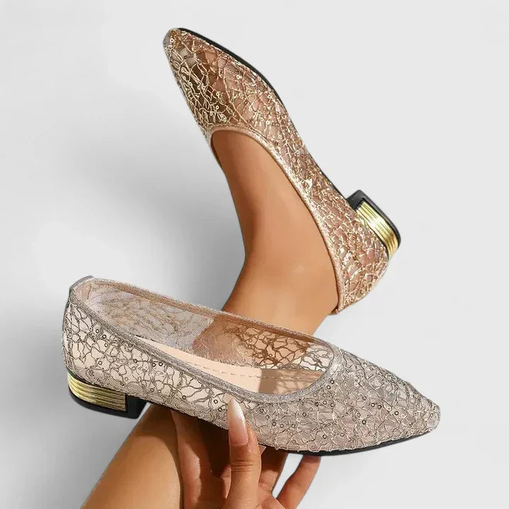 Stella | Women's Lace Pointed Toe Flats