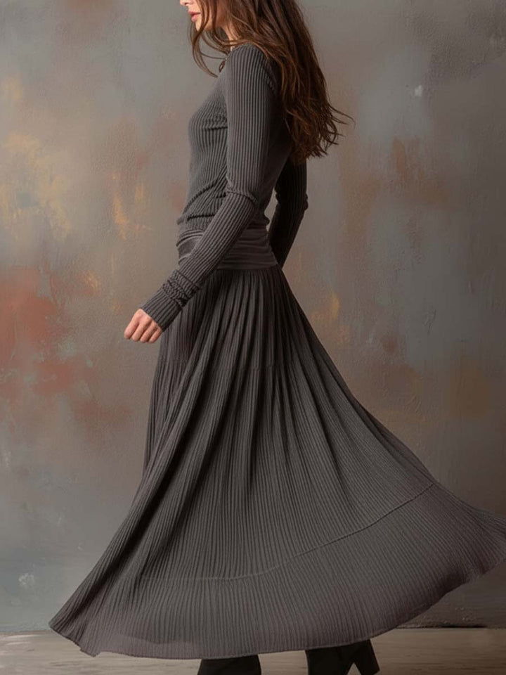 Stevie | Ribbed Long Sleeve Maxi Dress