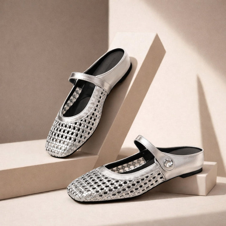 Aurore | Women's Woven Metallic Flats