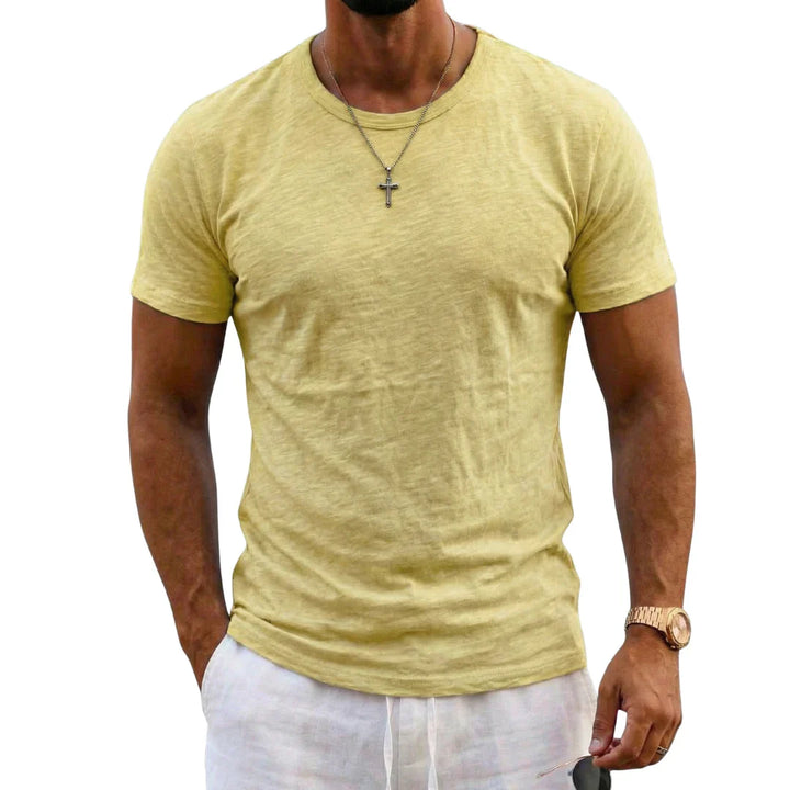 Reef | Slim Fit Crew Neck Slub Cotton Plain Mens T Shirt
