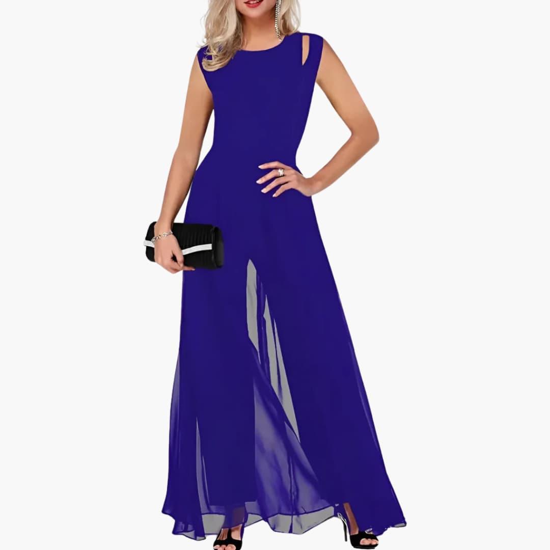 Noelle | Elegant Sheer Overlay Wedding Guest Dress