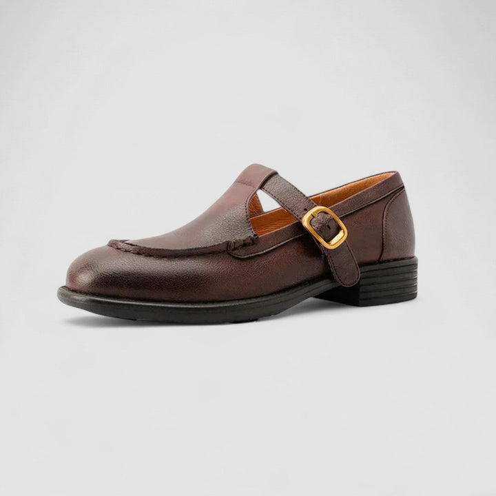 Audrey | T-Bar Buckle Round Toe Mary Jane Flats