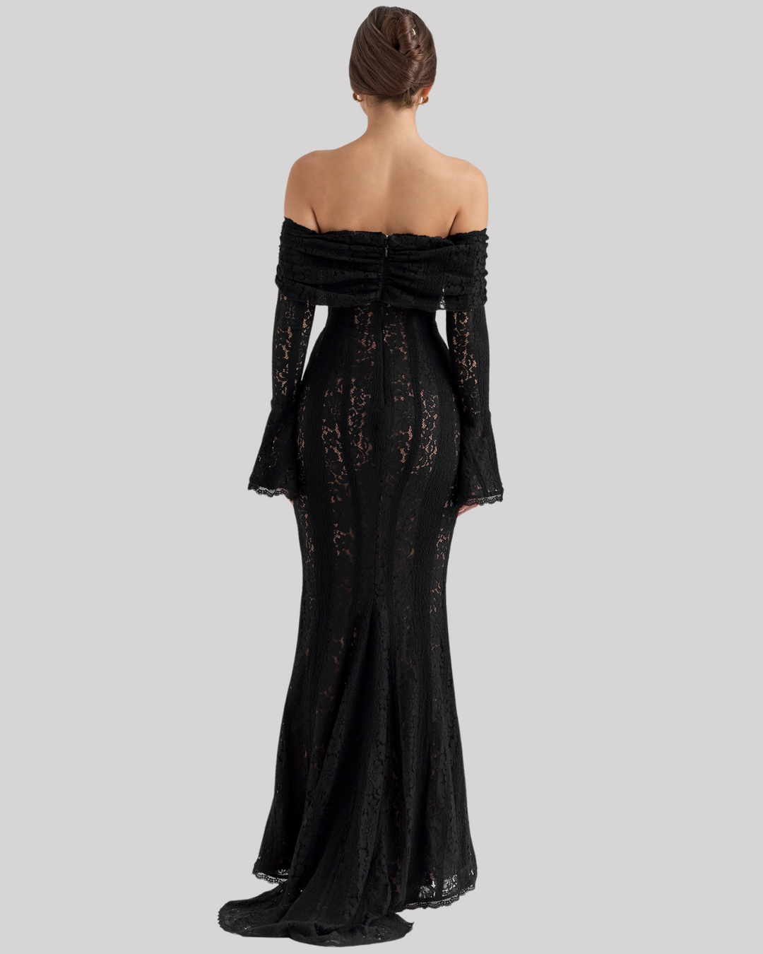 Seraphina | Lace Off The Shoulder Dress Flared Sleeve Maxi