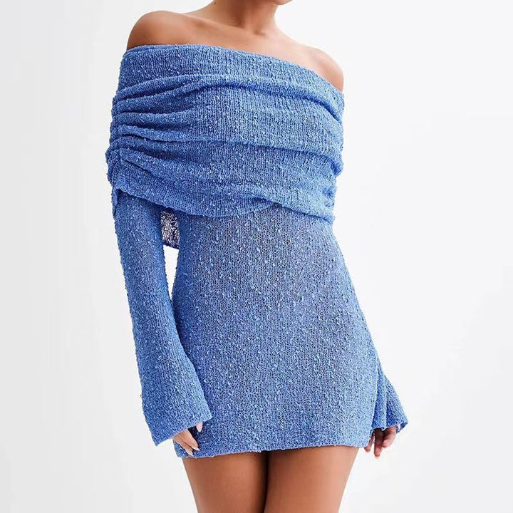 Luelle | Knit Off The Shoulder Dress Long Sleeve Mini