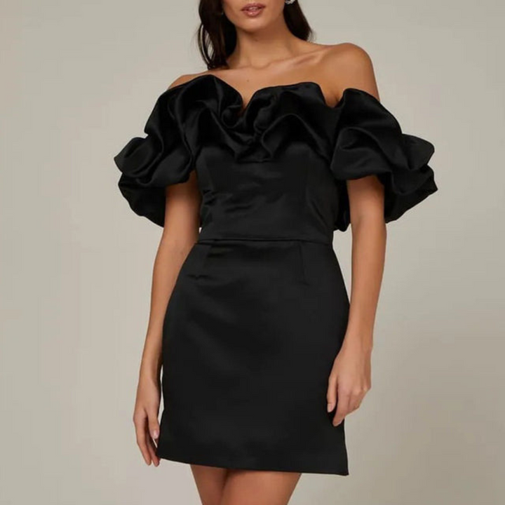 Celeste | Off-Shoulder Ruffle Wedding Guest Dress