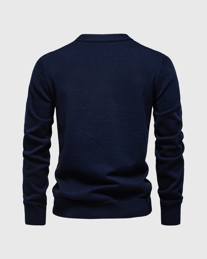 Archer | Herringbone Panel V-Neck Men's Cardigan