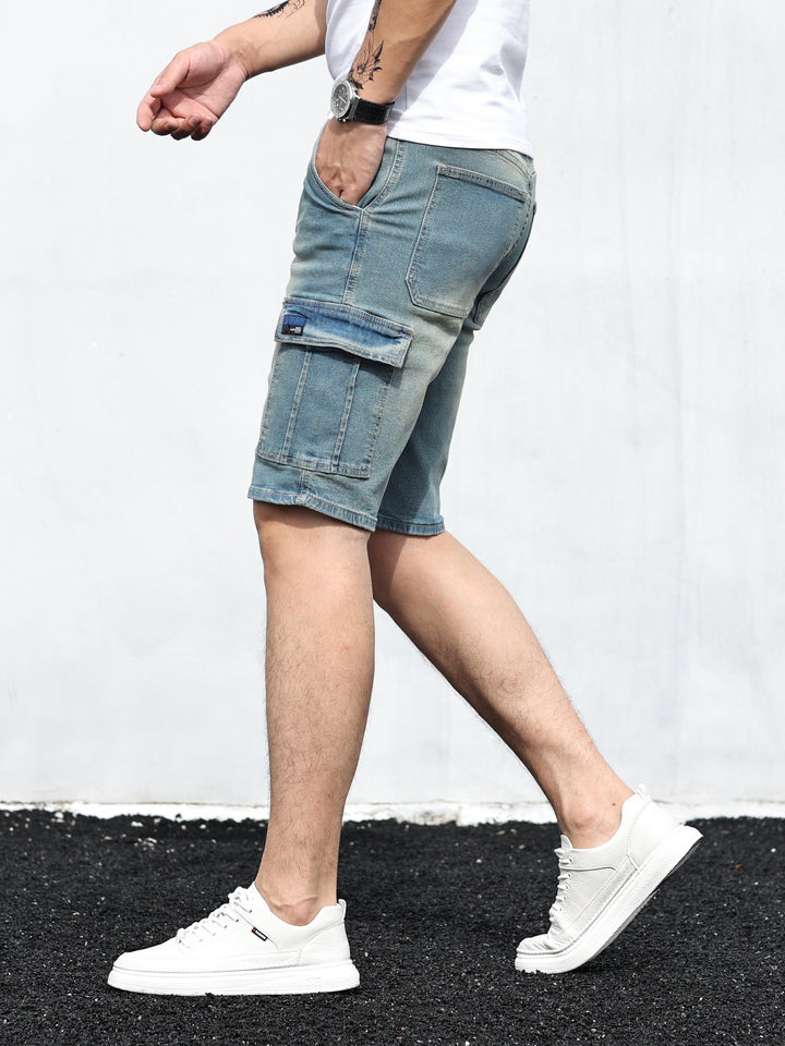 Decker | Men's Denim Cargo Shorts with Flap Pocket