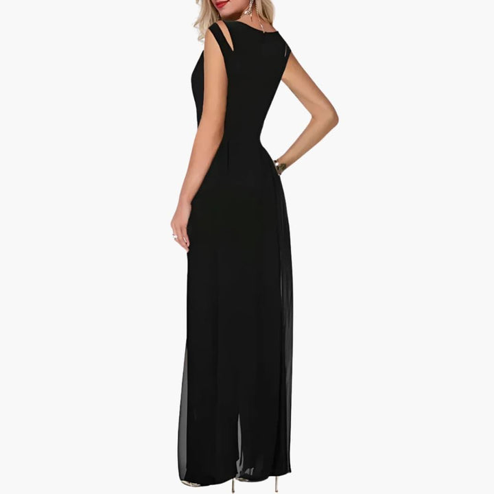 Noelle | Elegant Sheer Overlay Wedding Guest Dress