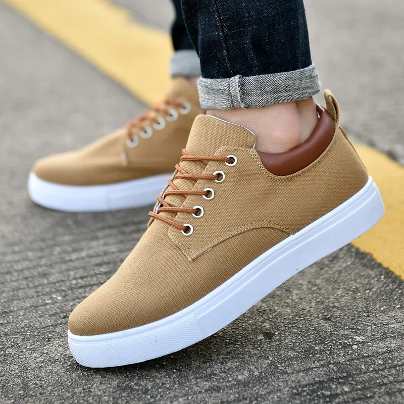 Brixton | Canvas Contrast Collar Lace-Up Casual Sneakers Mens Shoes