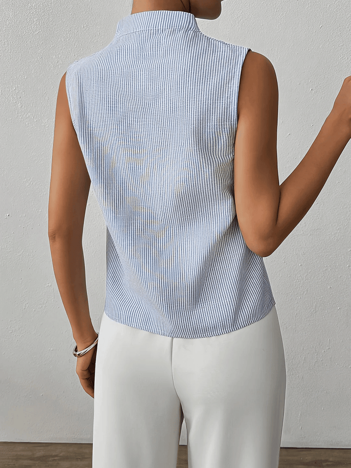 Sloane | Striped Sleeveless Blouse – Women's Smart Casual Work Top