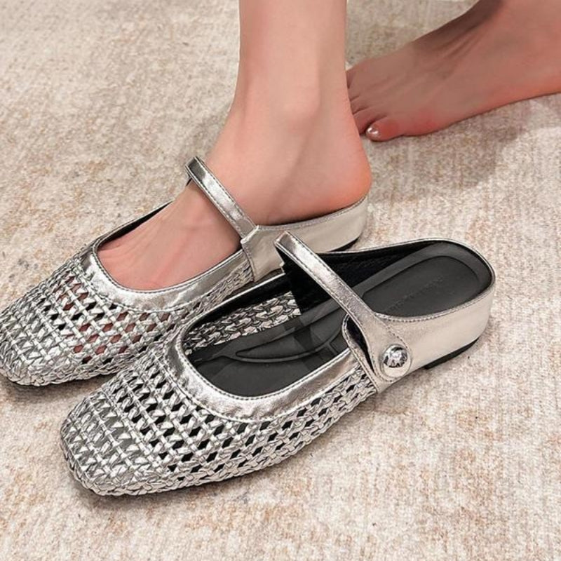 Aurore | Women's Woven Metallic Flats