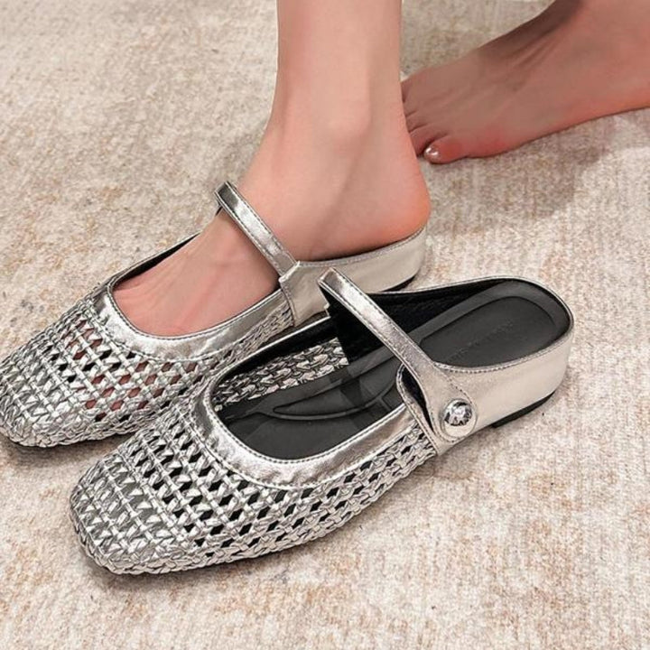 Aurore | Women's Woven Metallic Flats