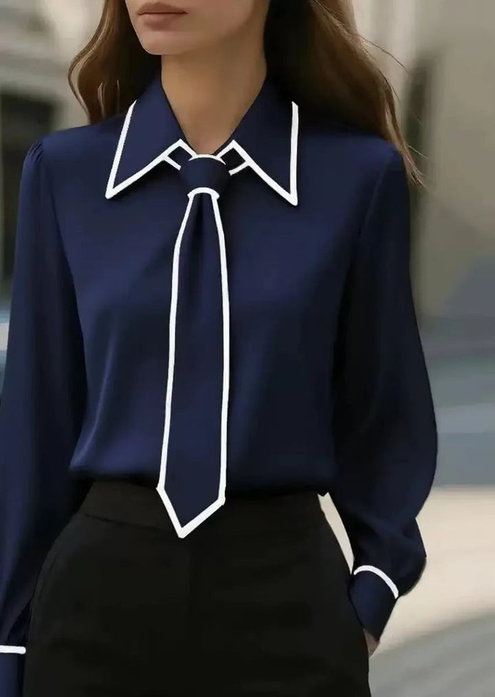Monroe | Tie Neck Satin Blouse – Women's Elegant Work Blouse