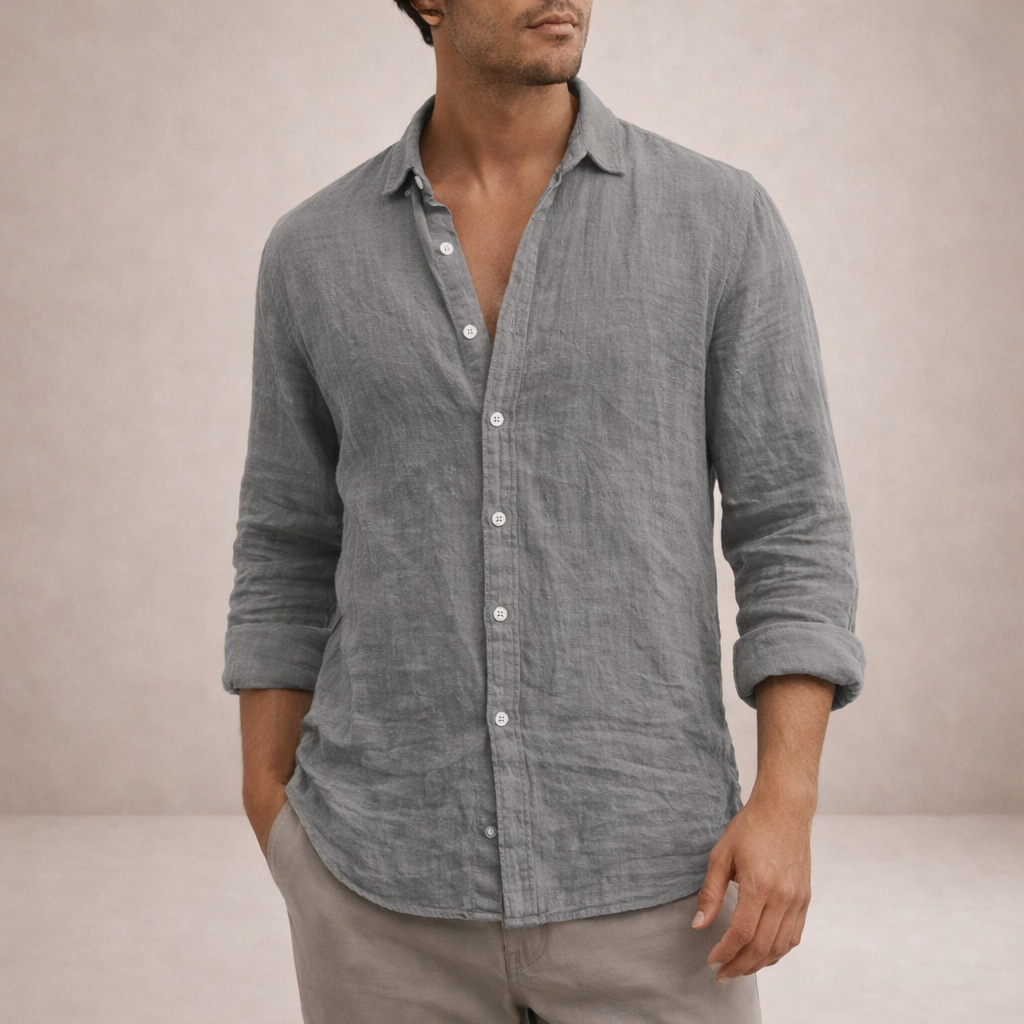 Reid | Men's Relaxed Fit Long Sleeve Linen Shirt
