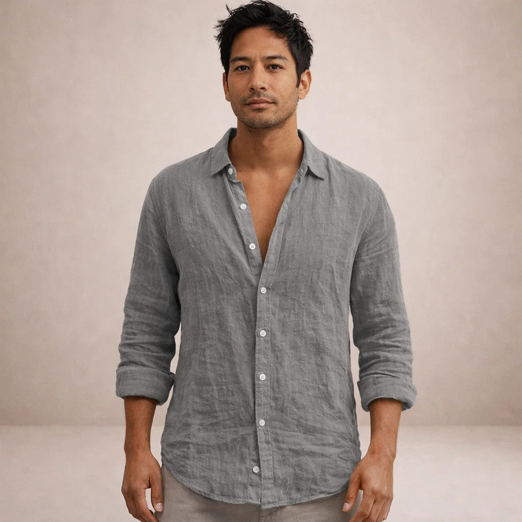 Reid | Men's Relaxed Fit Long Sleeve Linen Shirt