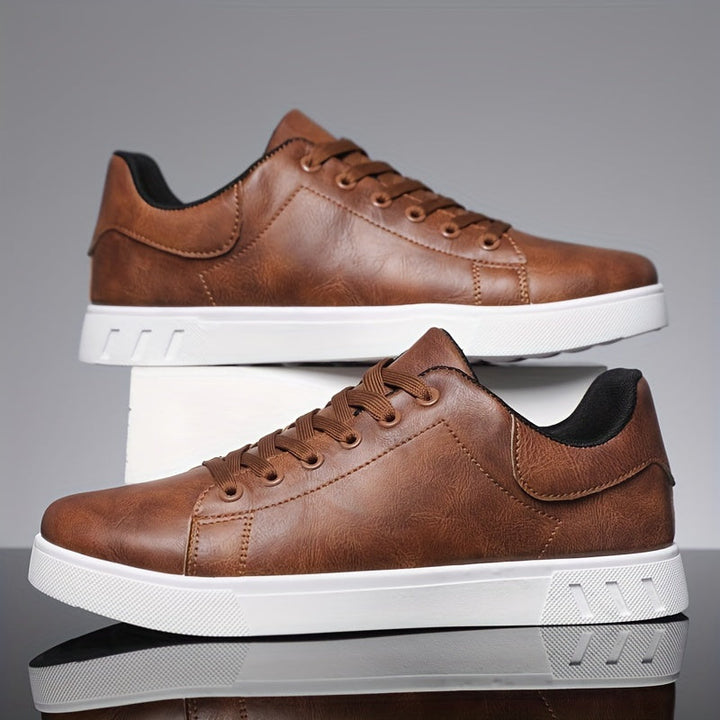 Paxton | Leather Lace-Up Flatform Casual Sneakers Mens Shoes