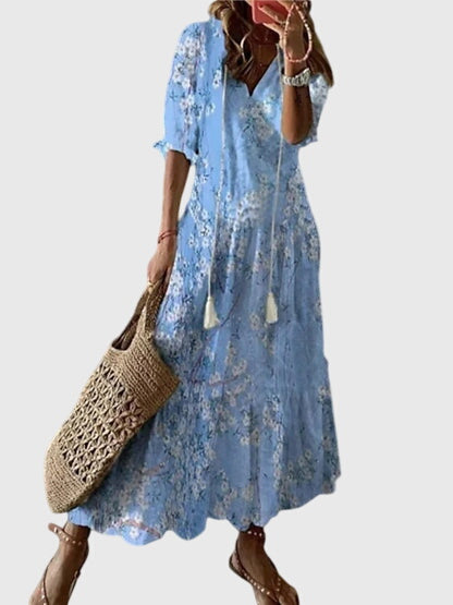 Indira | Women's Boho Print Maxi Dress – Summer Beach Dress