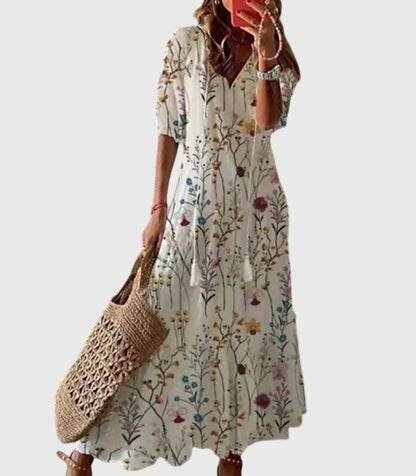 Indira | Women's Boho Print Maxi Dress – Summer Beach Dress