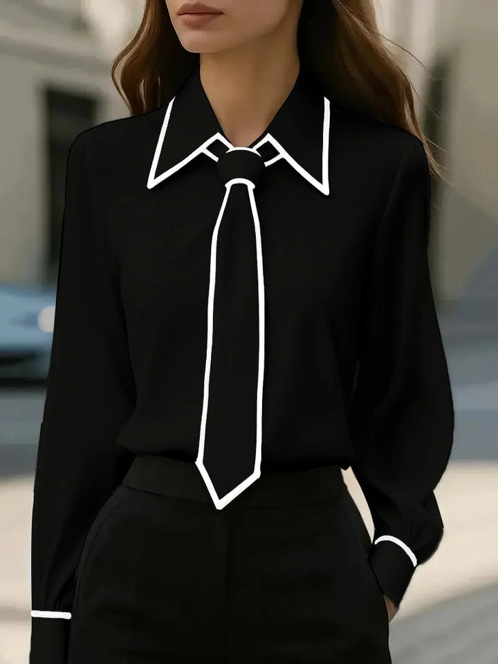 Monroe | Tie Neck Satin Blouse – Women's Elegant Work Blouse