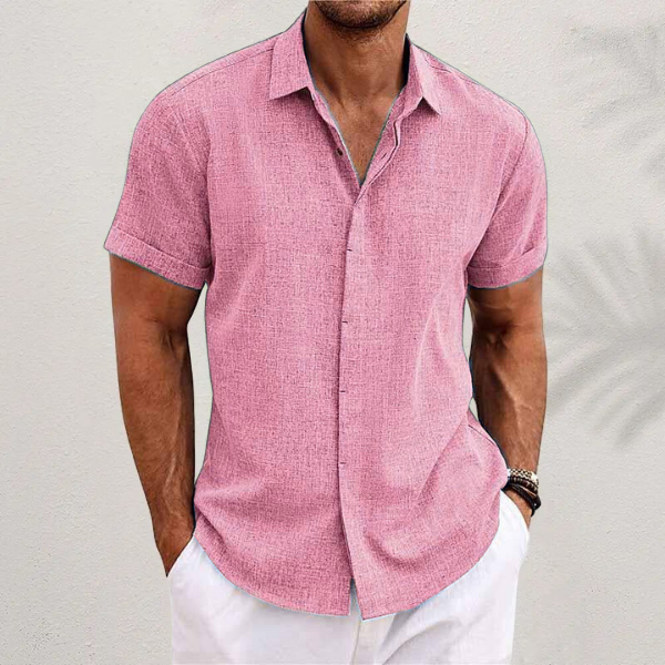 Marco | Men's Short Sleeve Linen Camp Collar Shirt