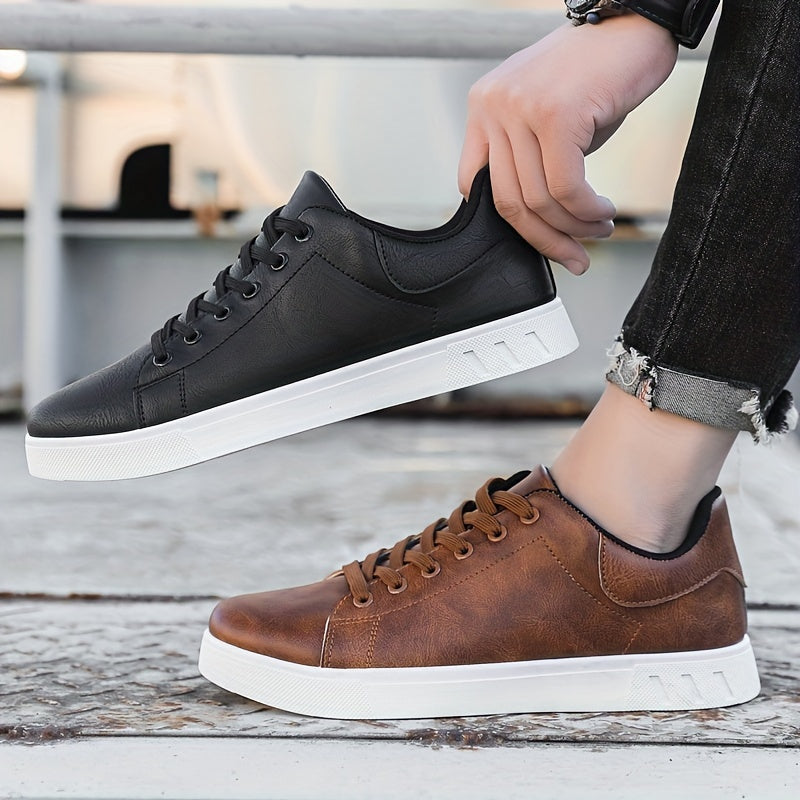 Paxton | Leather Lace-Up Flatform Casual Sneakers Mens Shoes