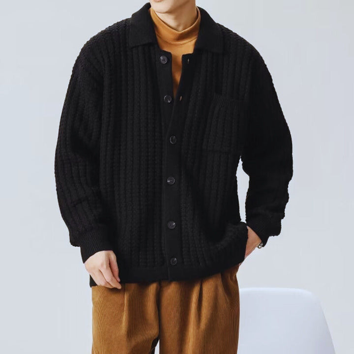 Kodiak | Textured Knit Polo Collar Men's Cardigan