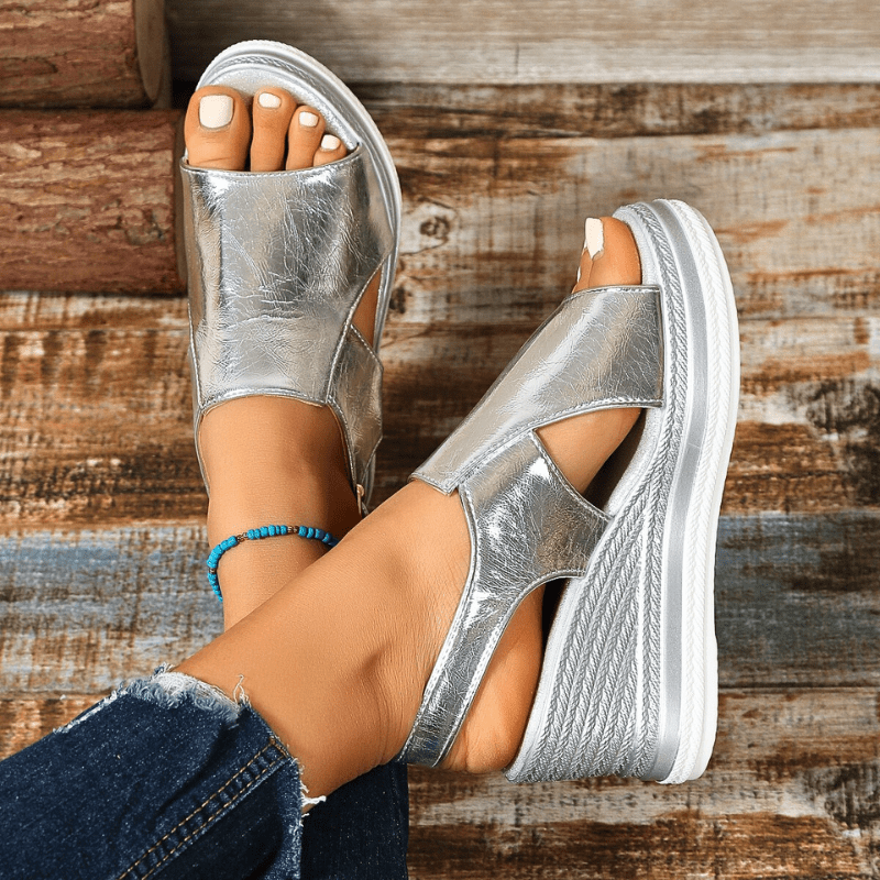 Aurielle | Women’s Metallic Wedge Sandals