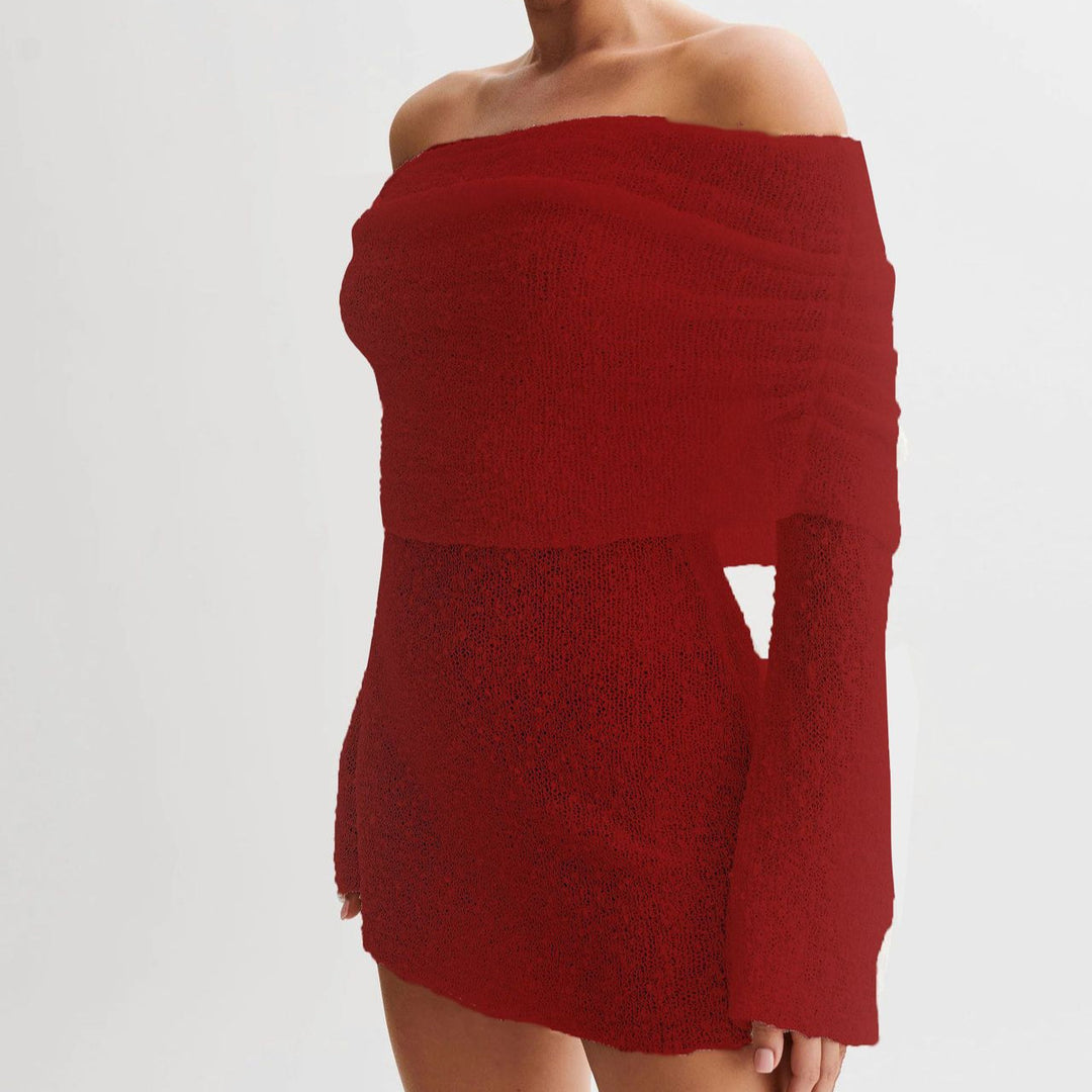 Luelle | Knit Off The Shoulder Dress Long Sleeve Mini