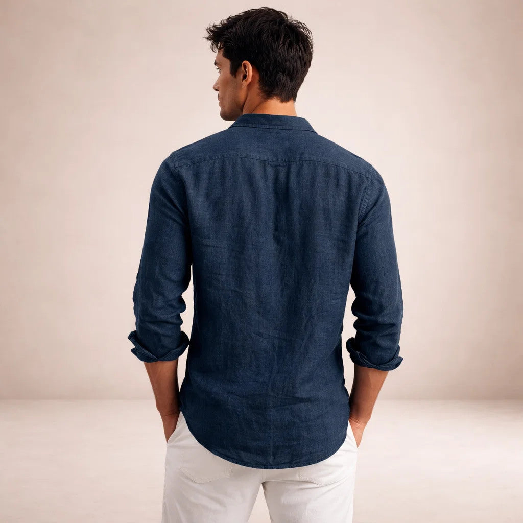Reid | Men's Relaxed Fit Long Sleeve Linen Shirt