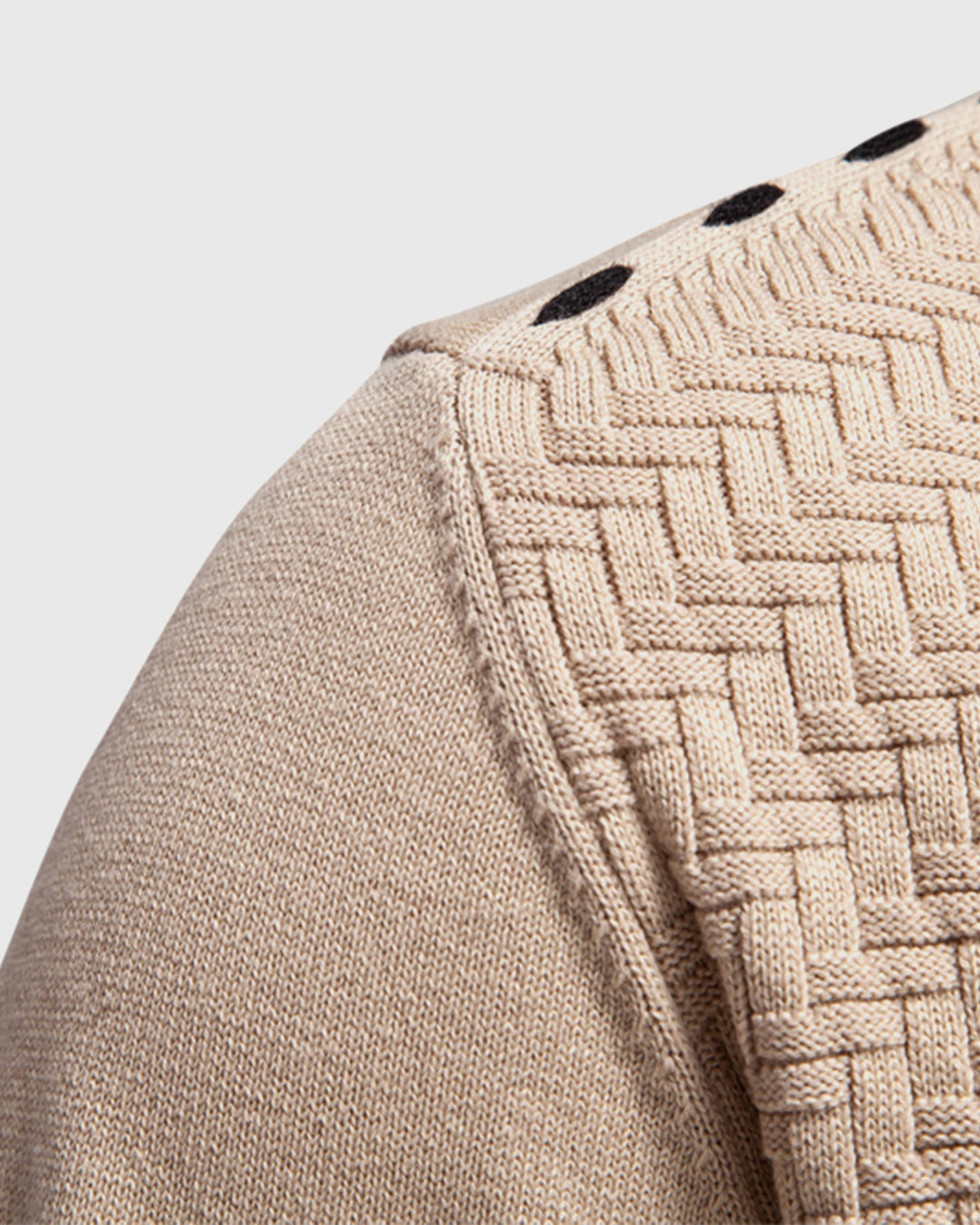 Archer | Herringbone Panel V-Neck Men's Cardigan