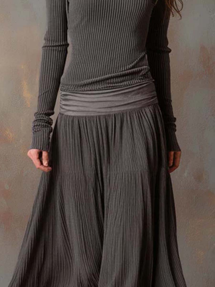 Stevie | Ribbed Long Sleeve Maxi Dress