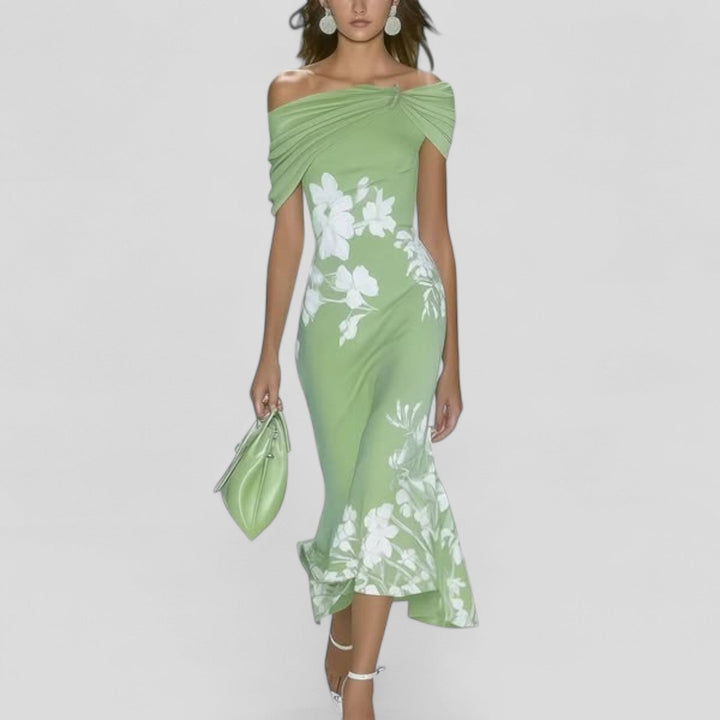 Elena | Elegant Floral Wedding Guest Dress