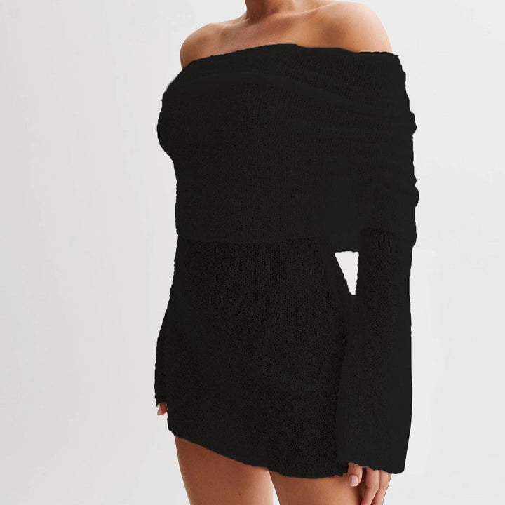 Luelle | Knit Off The Shoulder Dress Long Sleeve Mini