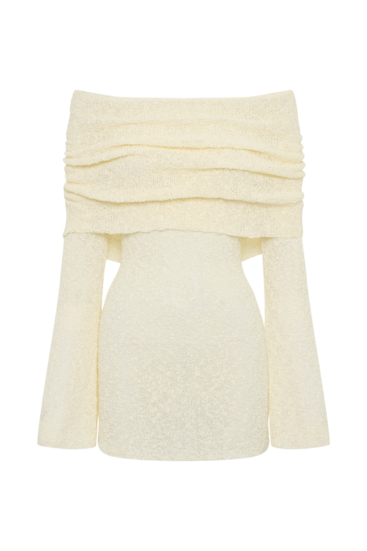 Colette | Off-Shoulder Long Sleeve Homecoming Dress in Sequin Knit