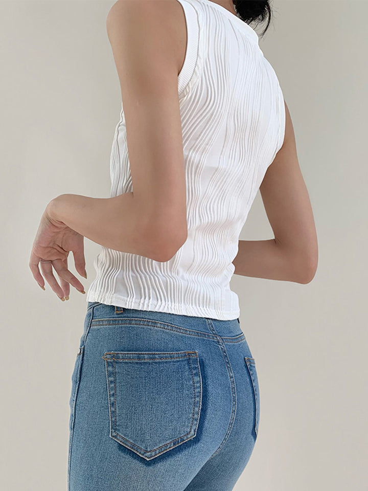 Noelle | Sculpted Ribbed Sleeveless Tank Top