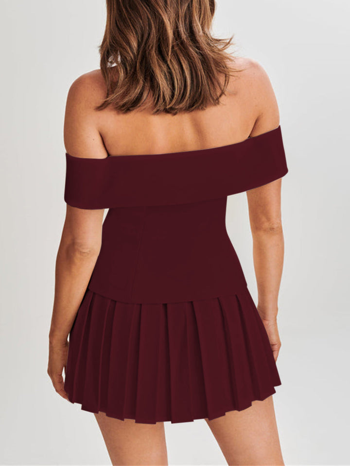 Vivette | Double-Breasted Off The Shoulder Co-Ord Set